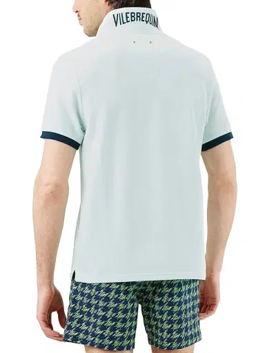 Vilebrequin Men's Organic Cotton Piqué Polo Shirt - Glacier | Thumbnail 2 Vilebrequin Men's Organic Cotton Piqué Polo Shirt - Glacier | Thumbnail 2