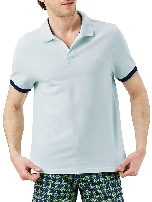 Men's Organic Cotton Piqué Polo Shirt - Glacier
