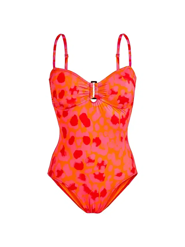 Vilebrequin Women's New Leopard Underwire One-Piece Swimsuit - Apricot