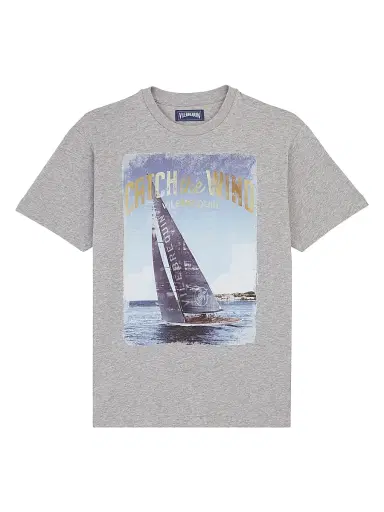 Vilebrequin Men's 'Catch The Wind' Sailboat T-Shirt - Grey - Size XXL | Thumbnail 1
