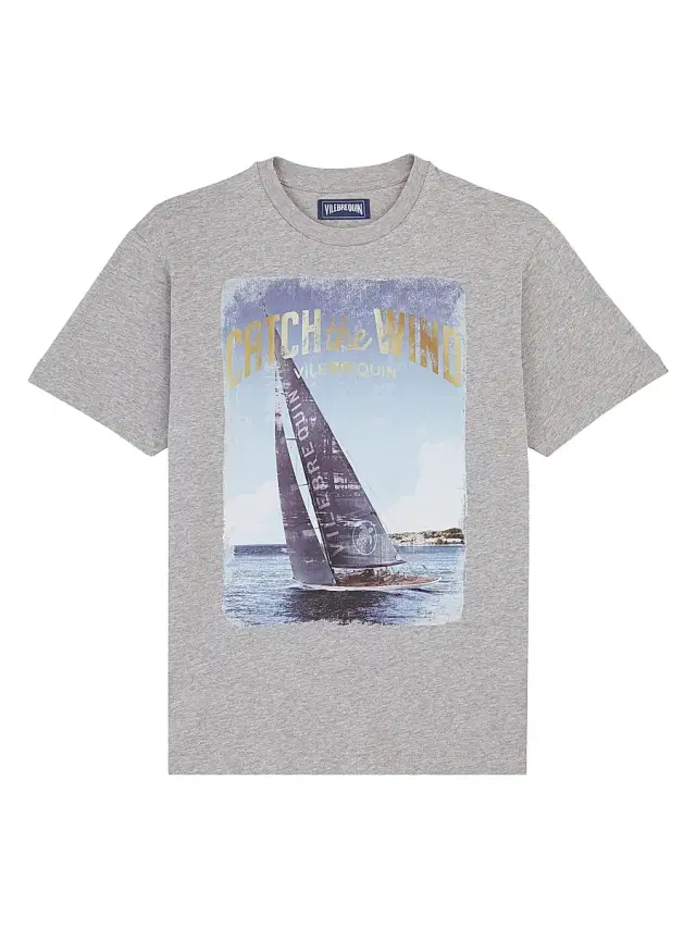 Vilebrequin Men's 'Catch The Wind' Sailboat T-Shirt - Grey - Size XXL