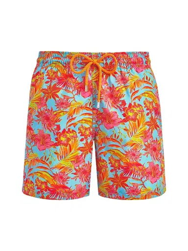 Vilebrequin Men's Tahiti Floral Swim Trunks - Santorini - Size Medium | Thumbnail 1 Vilebrequin Men's Tahiti Floral Swim Trunks - Santorini - Size Medium | Thumbnail 1
