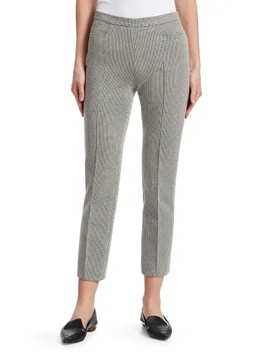 Akris punto Women's Franca Houndstooth Cropped Trousers - Black Cream | Thumbnail 3