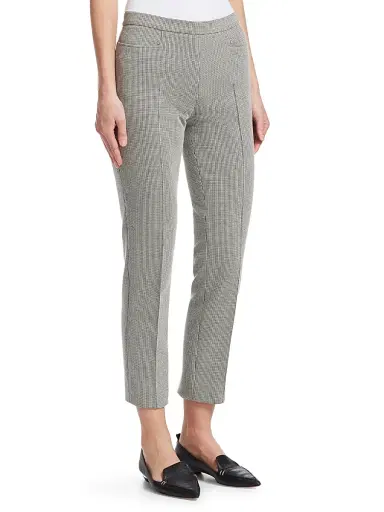 Akris punto Women's Franca Houndstooth Cropped Trousers - Black Cream | Thumbnail 4