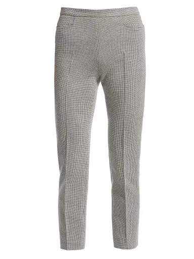 Akris punto Women's Franca Houndstooth Cropped Trousers - Black Cream | Thumbnail 1