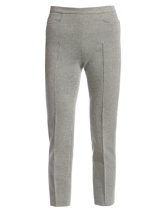 Akris punto Women's Franca Houndstooth Cropped Trousers - Black Cream