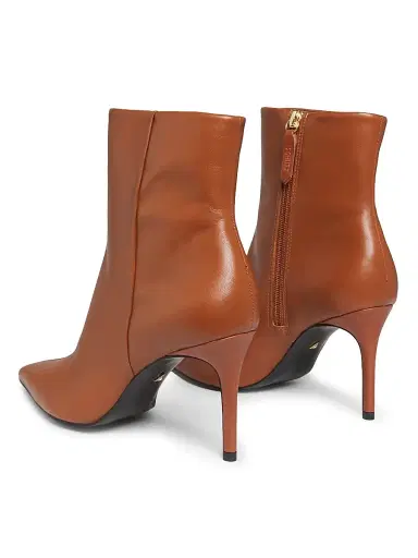 Schutz Women's Mikki 85MM Leather Stiletto Booties - Butterscotch | Thumbnail 3