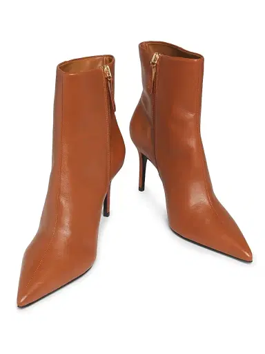 Schutz Women's Mikki 85MM Leather Stiletto Booties - Butterscotch | Thumbnail 4