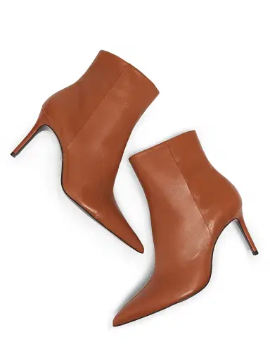 Schutz Women's Mikki 85MM Leather Stiletto Booties - Butterscotch | Thumbnail 6