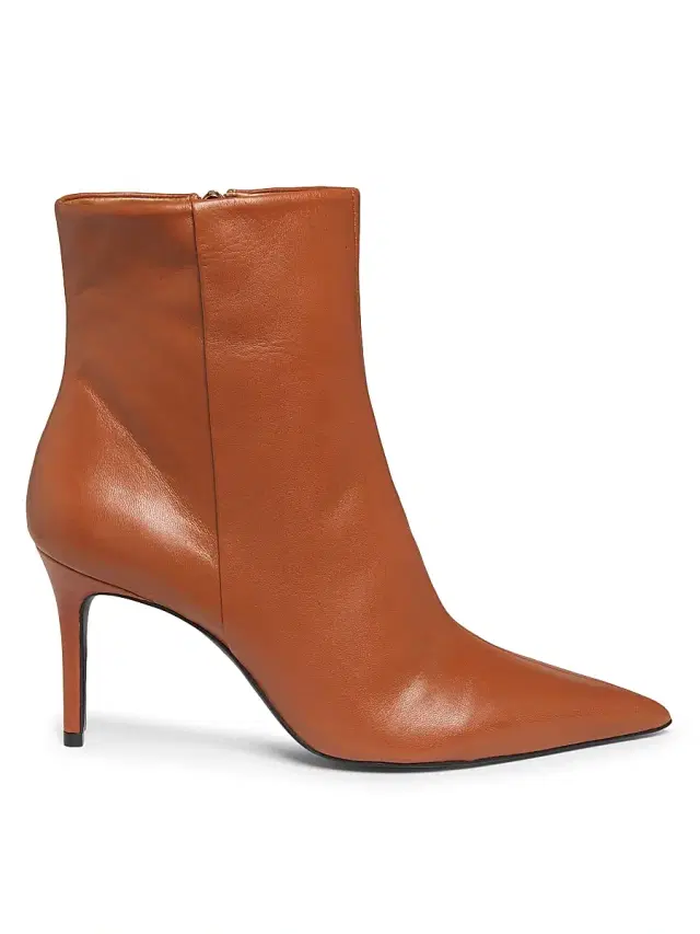 Schutz Women's Mikki 85MM Leather Stiletto Booties - Butterscotch