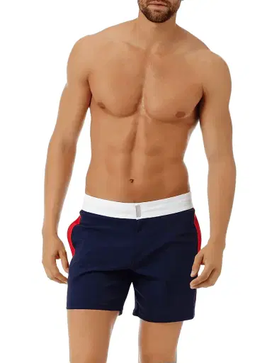 Vilebrequin Men's Colorblocked Stretch Swim Trunks - Navy - Size XXL | Thumbnail 1 Vilebrequin Men's Colorblocked Stretch Swim Trunks - Navy - Size XXL | Thumbnail 1