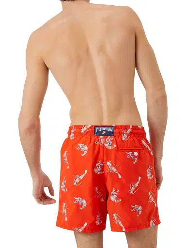 Vilebrequin Men's Crevet Crustacean-Embroidered Swim Trunks - Nefle | Thumbnail 3