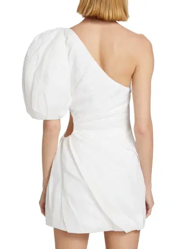 Chloé Women's Gathered One-Shoulder Minidress - White | Thumbnail 3 Chloé Women's Gathered One-Shoulder Minidress - White | Thumbnail 3