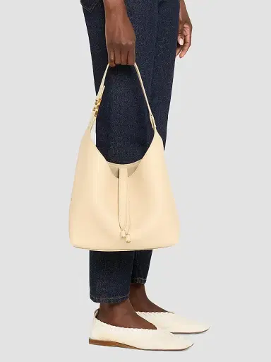 Chloé Women's  Marcie Leather Hobo Bag - Beige | Thumbnail 2