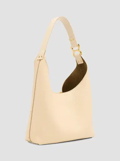 Chloé Women's  Marcie Leather Hobo Bag - Beige | Thumbnail 6
