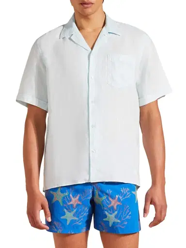 Vilebrequin Men's Linen Camp Shirt - Thalassa - Size XL | Thumbnail 4