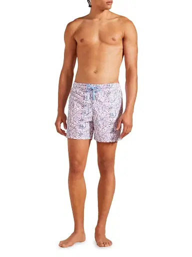 Vilebrequin Men's Noumea Sea Embroidered Swim Trunks - Blanc - Size XL | Thumbnail 2