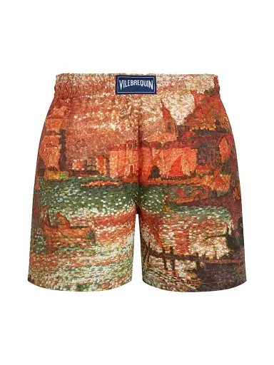 Vilebrequin Men's x Paul Signac Sortie Port Swim Trunks - Brick - Size XL | Thumbnail 2