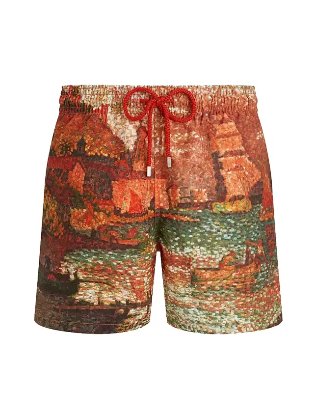 Men's x Paul Signac Sortie Port Swim Trunks - Brick - Size XL