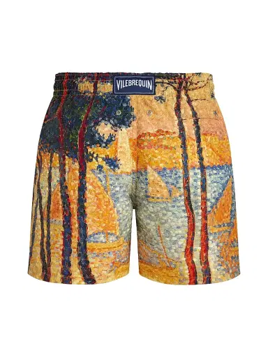 Vilebrequin Men's x Paul Signac Voile & Pins Printed Swim Trunks | Thumbnail 2 Vilebrequin Men's x Paul Signac Voile & Pins Printed Swim Trunks | Thumbnail 2