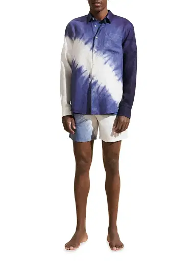 Vilebrequin Men's Graphic Linen Button-Front Shirt - Faience - Size XL | Thumbnail 2 Vilebrequin Men's Graphic Linen Button-Front Shirt - Faience - Size XL | Thumbnail 2