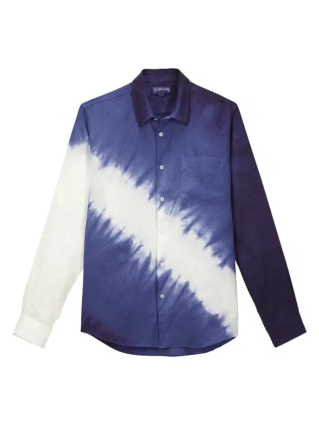 Vilebrequin Men's Graphic Linen Button-Front Shirt - Faience - Size XL