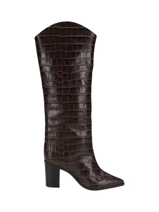 Schutz Women's Analeah Leather High-Heel Boots - Dark Chocolate