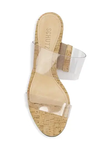 Schutz Women's Victorie Vinyl & Leather Cork Mules | Thumbnail 5
