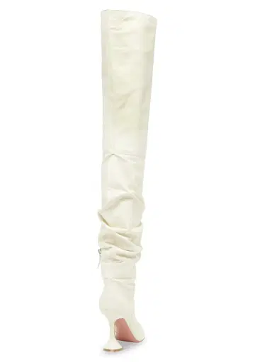 Amina Muaddi Women's Olivia 95MM Leather Thigh-High Boots | Thumbnail 2