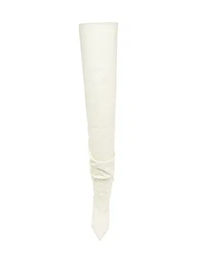 Amina Muaddi Women's Olivia 95MM Leather Thigh-High Boots | Thumbnail 4
