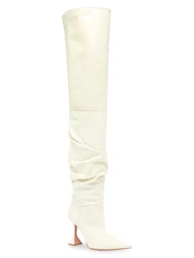 Amina Muaddi Women's Olivia 95MM Leather Thigh-High Boots | Thumbnail 1