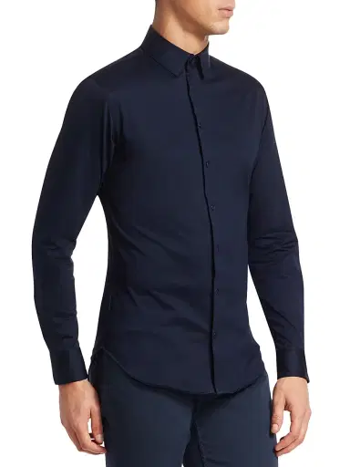 Giorgio Armani Men's Jersey Sport Shirt - Navy - Size 16 | Thumbnail 4 Giorgio Armani Men's Jersey Sport Shirt - Navy - Size 16 | Thumbnail 4