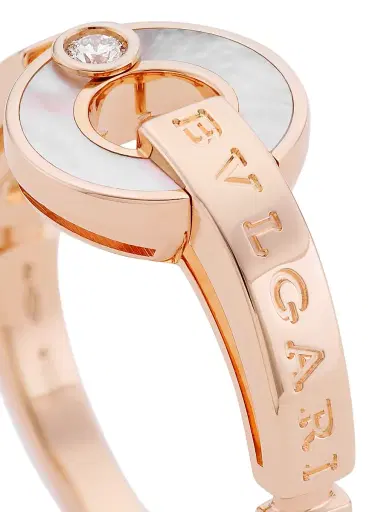 BVLGARI Women's Essential 18K Rose Gold, Mother-of-Pearl & Diamond Ring - Rose Gold | Thumbnail 4