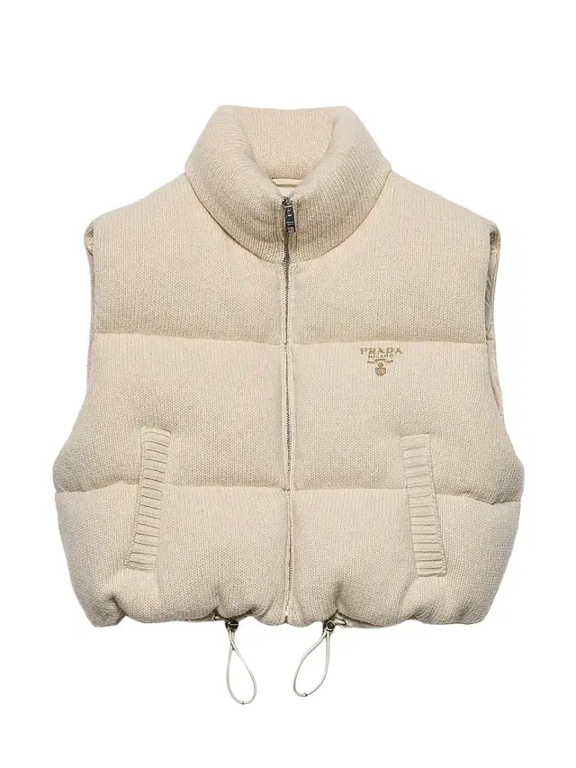 Women's Wool and Cashmere Down Vest - Beige Khaki