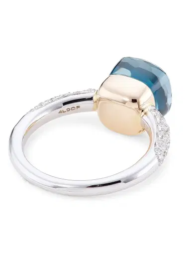 Pomellato Women's Nudo 18K Two-Tone Gold, London Blue Topaz Doublet & Diamond Petite Ring - White Gold | Thumbnail 3 Pomellato Women's Nudo 18K Two-Tone Gold, London Blue Topaz Doublet & Diamond Petite Ring - White Gold | Thumbnail 3