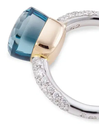 Pomellato Women's Nudo 18K Two-Tone Gold, London Blue Topaz Doublet & Diamond Petite Ring - White Gold | Thumbnail 4 Pomellato Women's Nudo 18K Two-Tone Gold, London Blue Topaz Doublet & Diamond Petite Ring - White Gold | Thumbnail 4