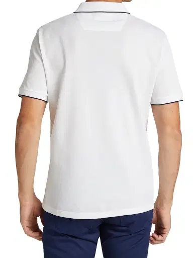 Giorgio Armani Men's Cotton Polo Shirt - White Navy - Size 46 | Thumbnail 5