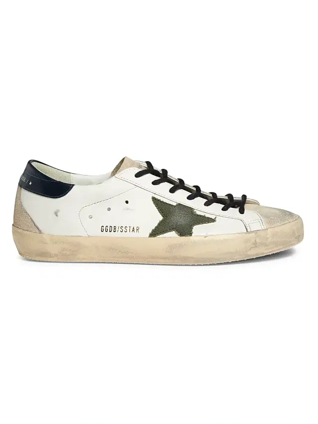 Men's Super Star Leather & Suede Sneakers - White Seed Pearl Green Blue