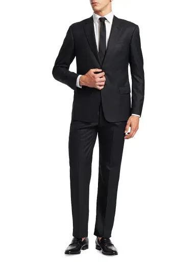 Giorgio Armani Men's Wool Suit - Black - Size 48 | Thumbnail 2 Giorgio Armani Men's Wool Suit - Black - Size 48 | Thumbnail 2