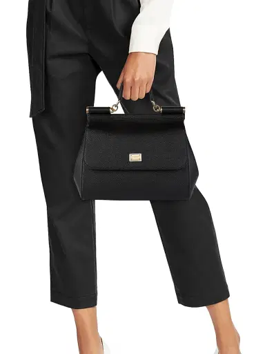 Dolce & Gabbana Women's Sicily Leather Top Handle Bag - Black | Thumbnail 3