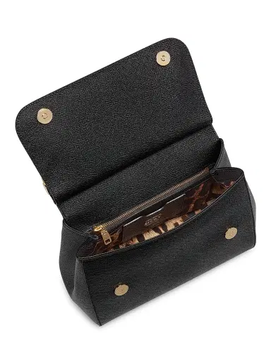 Dolce & Gabbana Women's Sicily Leather Top Handle Bag - Black | Thumbnail 4