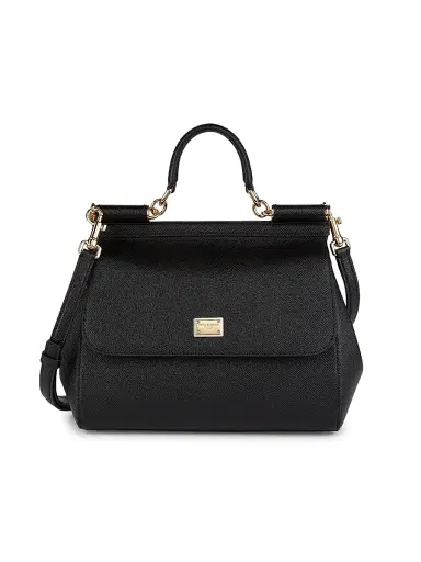 Dolce & Gabbana Women's Sicily Leather Top Handle Bag - Black | Thumbnail 1