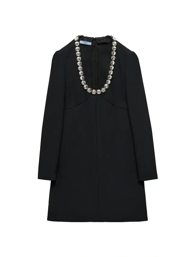 Women's Embroidered Sable Compact Short Dress - Black