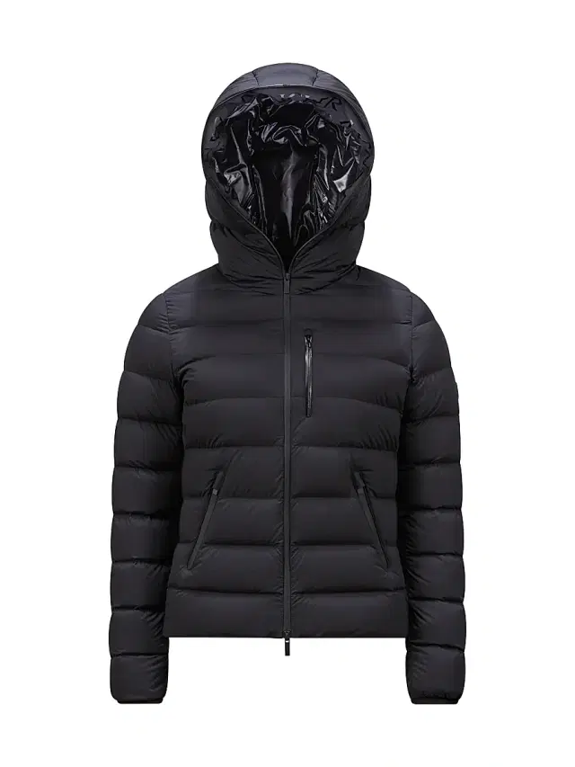 Women's Herbe Hooded Short Down Jacket - Black