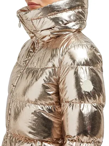 Moncler Women's Douros Short Down Jacket - Metallic Beige | Thumbnail 4 Moncler Women's Douros Short Down Jacket - Metallic Beige | Thumbnail 4