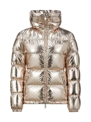 Moncler Women's Douros Short Down Jacket - Metallic Beige | Thumbnail 1 Moncler Women's Douros Short Down Jacket - Metallic Beige | Thumbnail 1