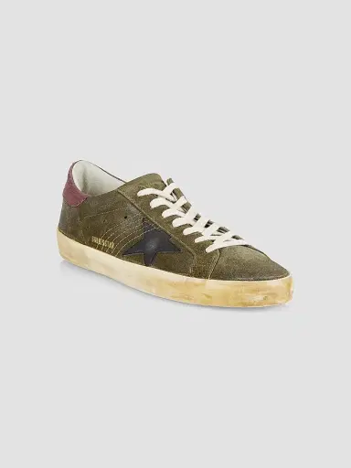 Golden Goose Men's Super-Star Suede Sneakers - Green Black Bordeaux - Size 7 | Thumbnail 2