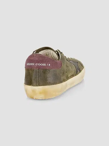 Golden Goose Men's Super-Star Suede Sneakers - Green Black Bordeaux - Size 7 | Thumbnail 3