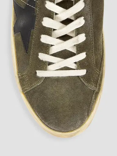 Golden Goose Men's Super-Star Suede Sneakers - Green Black Bordeaux - Size 7 | Thumbnail 4