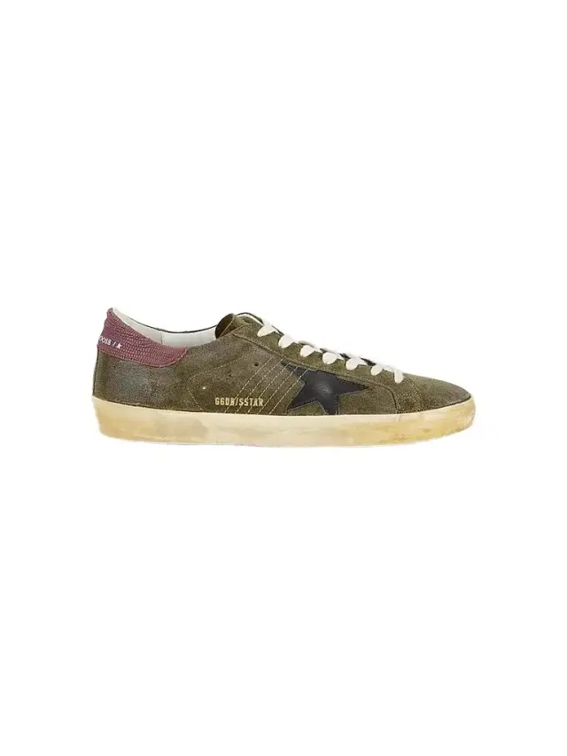 Golden Goose Men's Super-Star Suede Sneakers - Green Black Bordeaux
